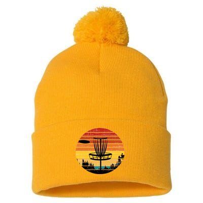 Vintage retro Frisbee Golf Pom Pom 12in Knit Beanie