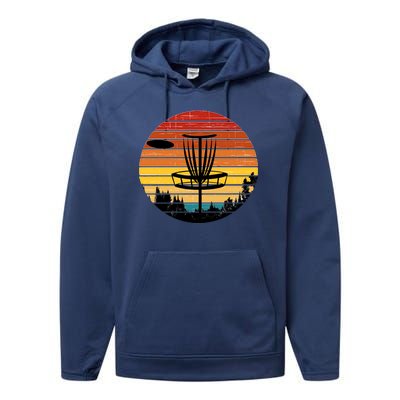 Vintage retro Frisbee Golf Performance Fleece Hoodie