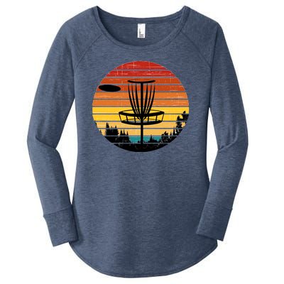 Vintage retro Frisbee Golf Women's Perfect Tri Tunic Long Sleeve Shirt