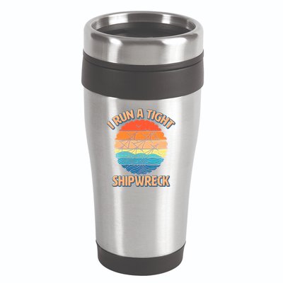 Vintage Retro I Run A Tight Shipwreck 16oz Travel Tumbler