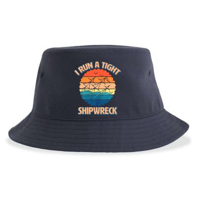 Vintage Retro I Run A Tight Shipwreck Sustainable Bucket Hat