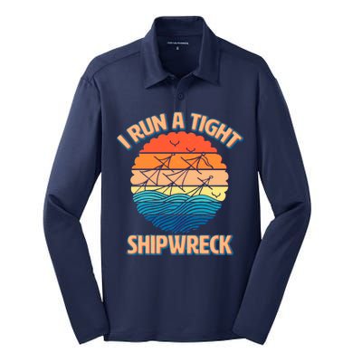 Vintage Retro I Run A Tight Shipwreck Silk Touch Performance Long Sleeve Polo