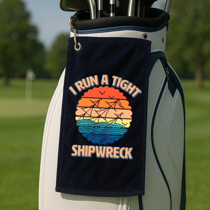Vintage Retro I Run A Tight Shipwreck Golf Towel