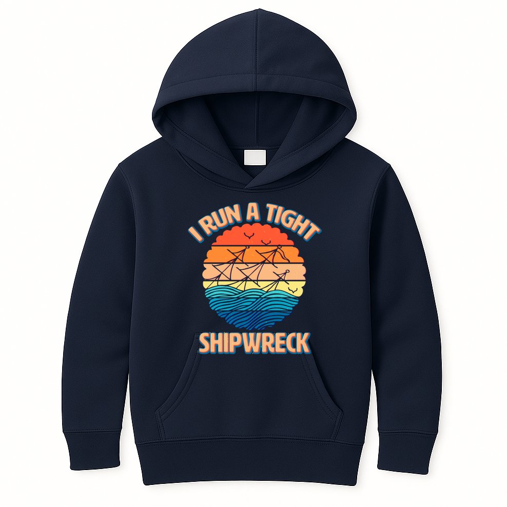 Vintage Retro I Run A Tight Shipwreck Kids Hoodie