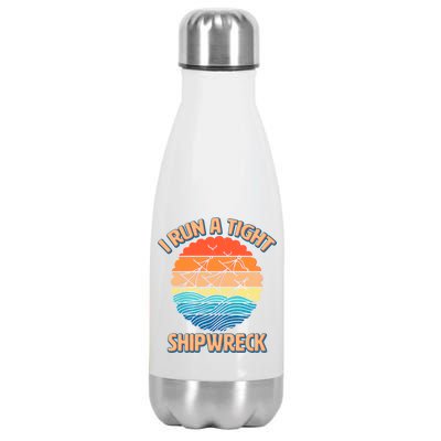 Vintage Retro I Run A Tight Shipwreck Stainless Steel Insulated Water Bottle