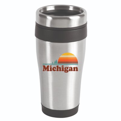 Vintage Retro Michigan Sunset Logo 16oz Travel Tumbler