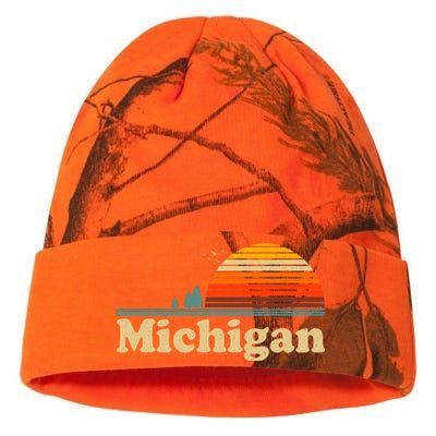 Vintage Retro Michigan Sunset Logo Kati Licensed 12" Camo Beanie