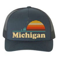 Vintage Retro Michigan Sunset Logo Yupoong Adult 5-Panel Trucker Hat