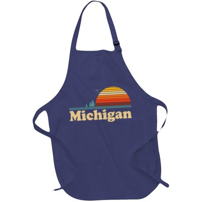 Vintage Retro Michigan Sunset Logo Apron
