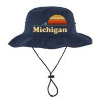 Vintage Retro Michigan Sunset Logo Legacy Cool Fit Booney Bucket Hat