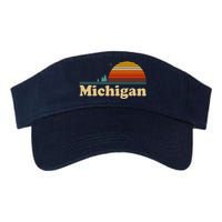 Vintage Retro Michigan Sunset Logo Valucap Bio-Washed Visor