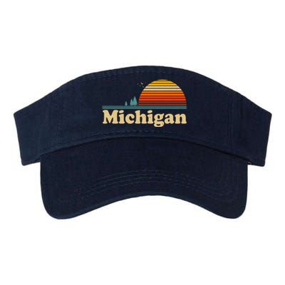 Vintage Retro Michigan Sunset Logo Valucap Bio-Washed Visor