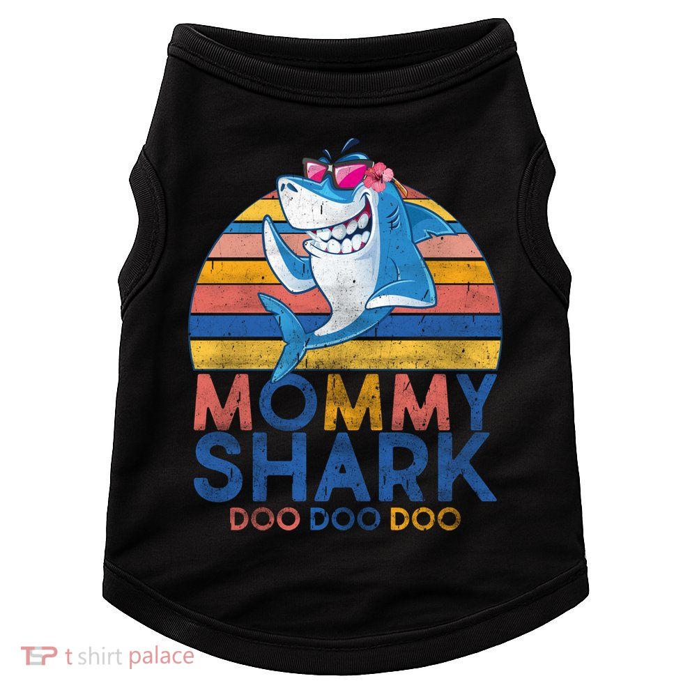 Vintage Retro Mommy Shark Doo Doggie Tank