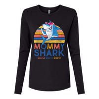 Vintage Retro Mommy Shark Doo Womens Cotton Relaxed Long Sleeve T-Shirt