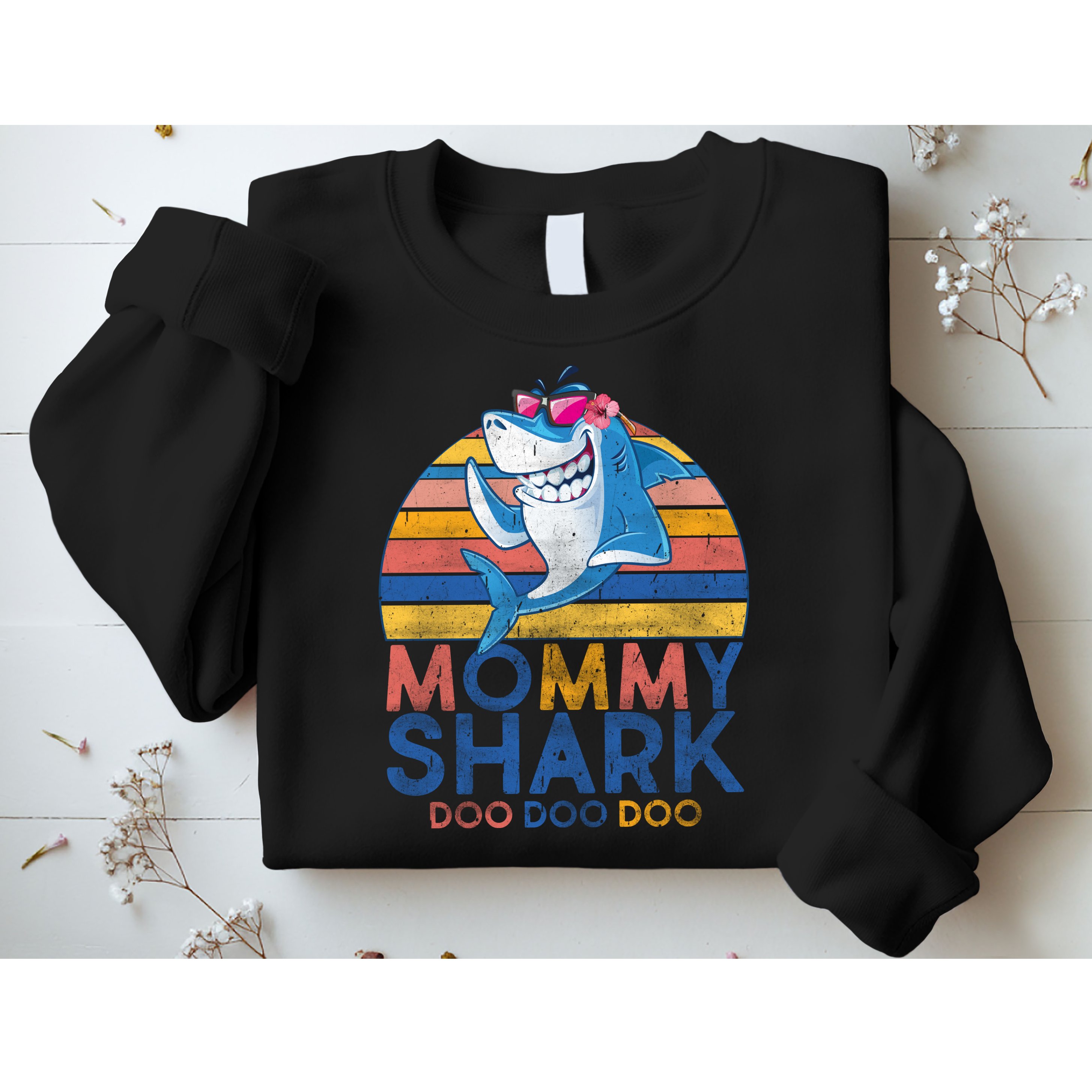 Vintage Retro Mommy Shark Doo Sweatshirt