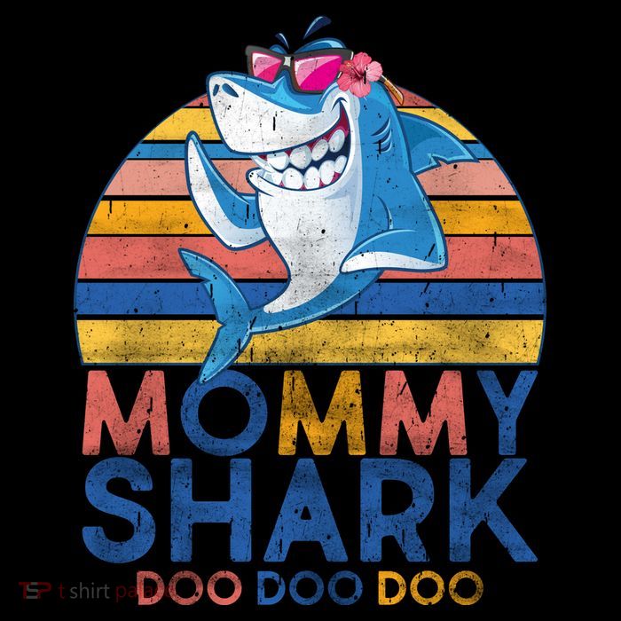 Vintage Retro Mommy Shark Doo Bucket Hat
