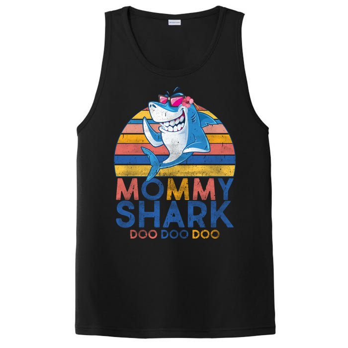 Vintage Retro Mommy Shark Doo PosiCharge Competitor Tank