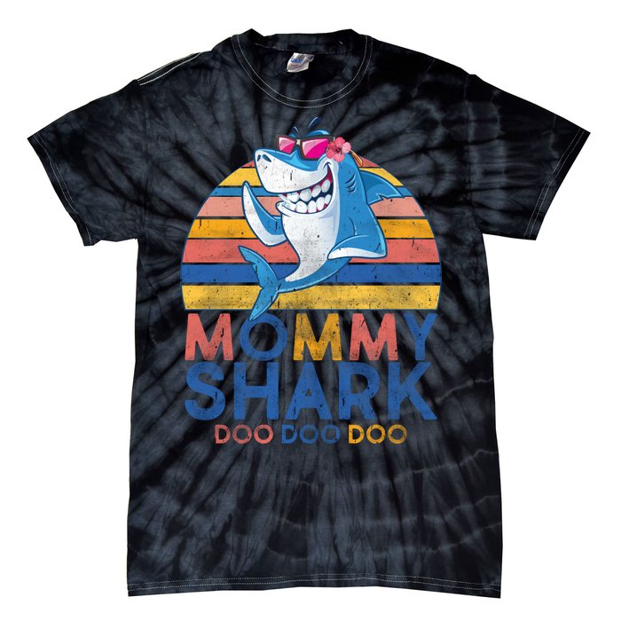 Vintage Retro Mommy Shark Doo Tie-Dye T-Shirt