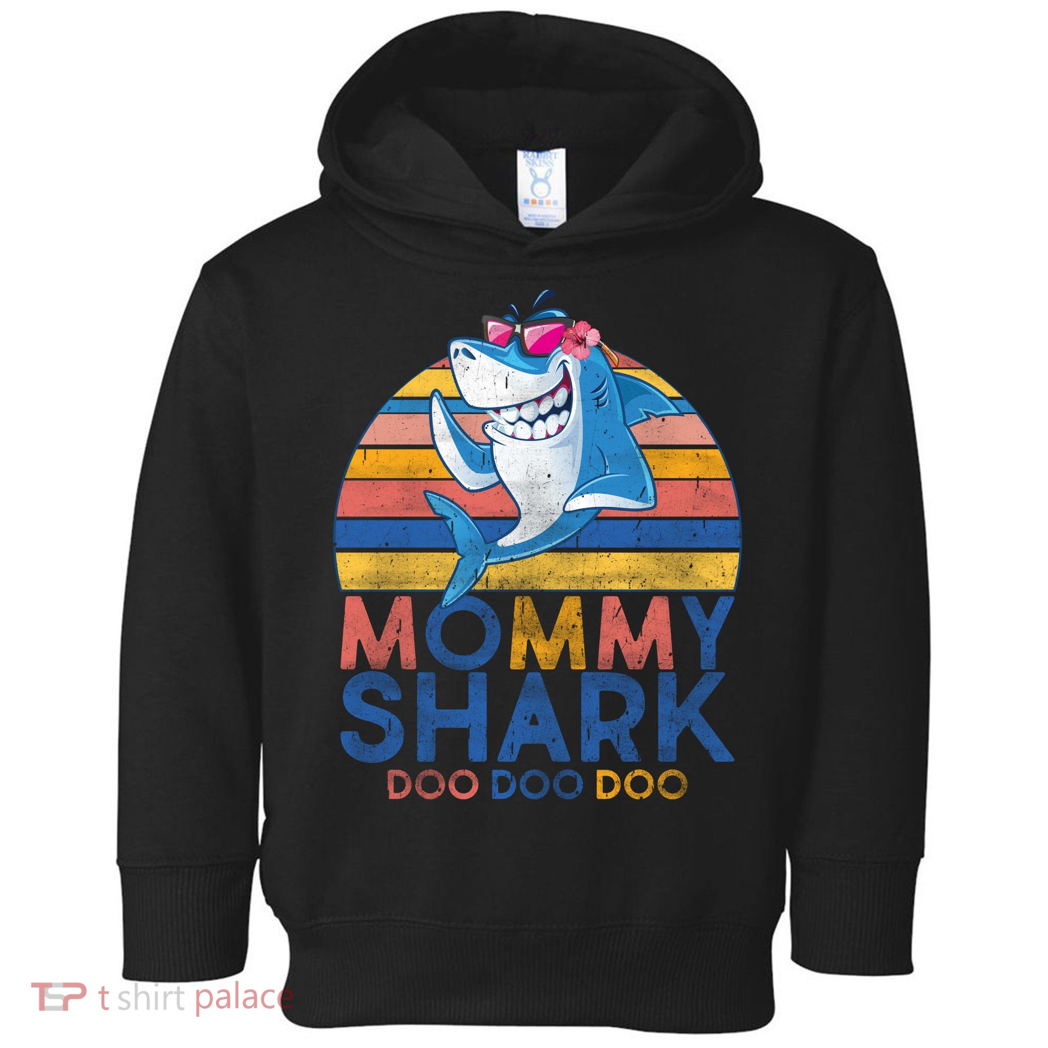Vintage Retro Mommy Shark Doo Toddler Hoodie