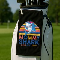 Vintage Retro Mommy Shark Doo Golf Towel