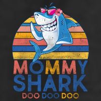 Vintage Retro Mommy Shark Doo Golf Towel