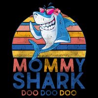 Vintage Retro Mommy Shark Doo Crop Top