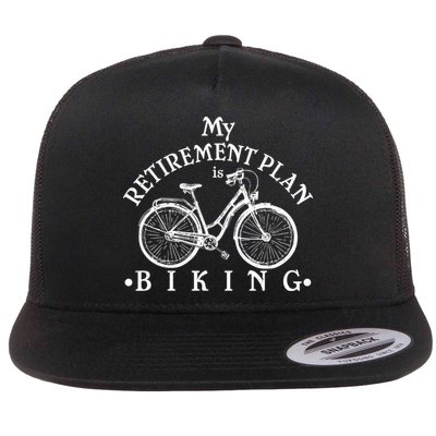 Vintage Retro My Retirement Plan Biking  Flatbill Hat
