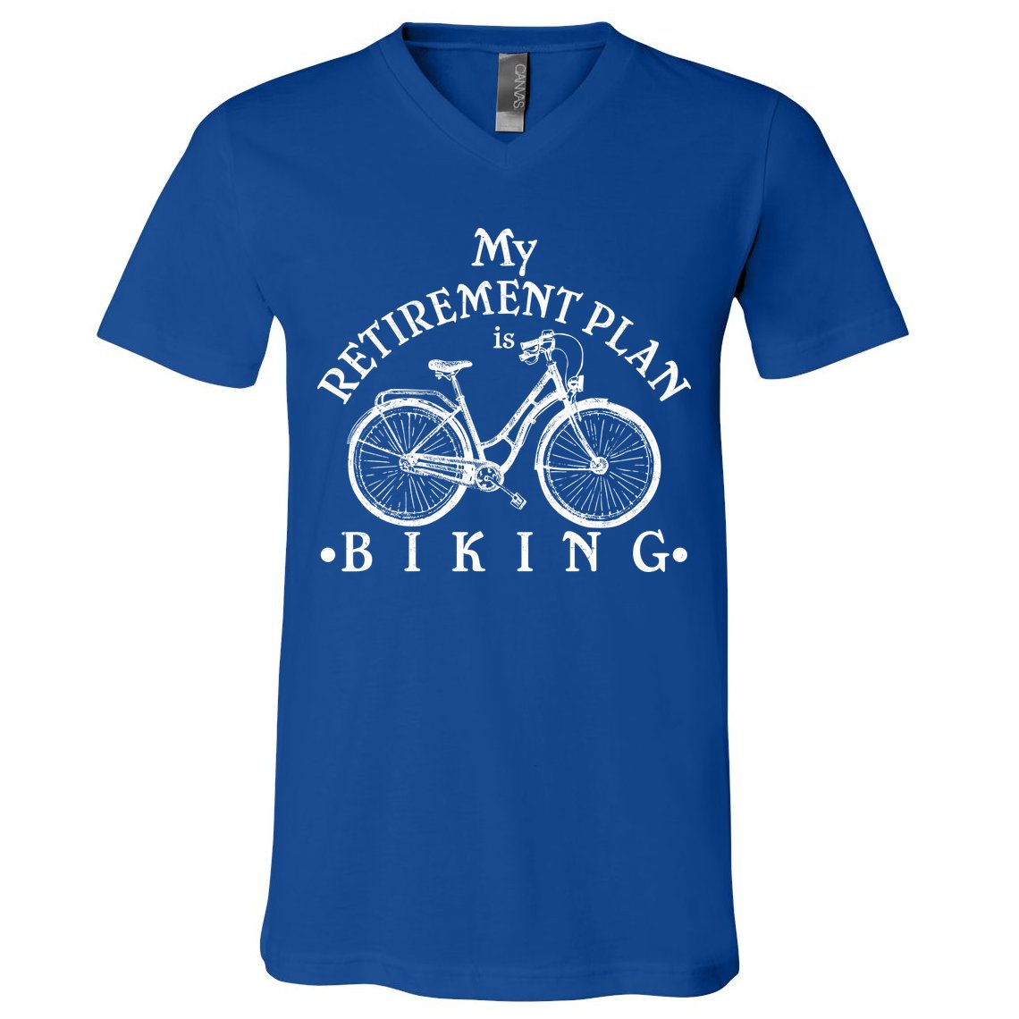 Vintage Retro My Retirement Plan Biking  V-Neck T-Shirt