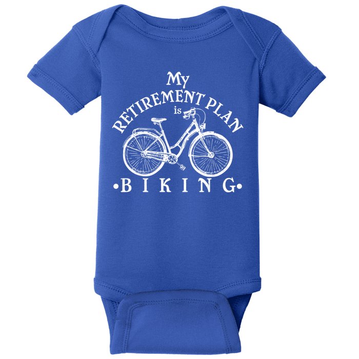 Vintage Retro My Retirement Plan Biking  Baby Bodysuit