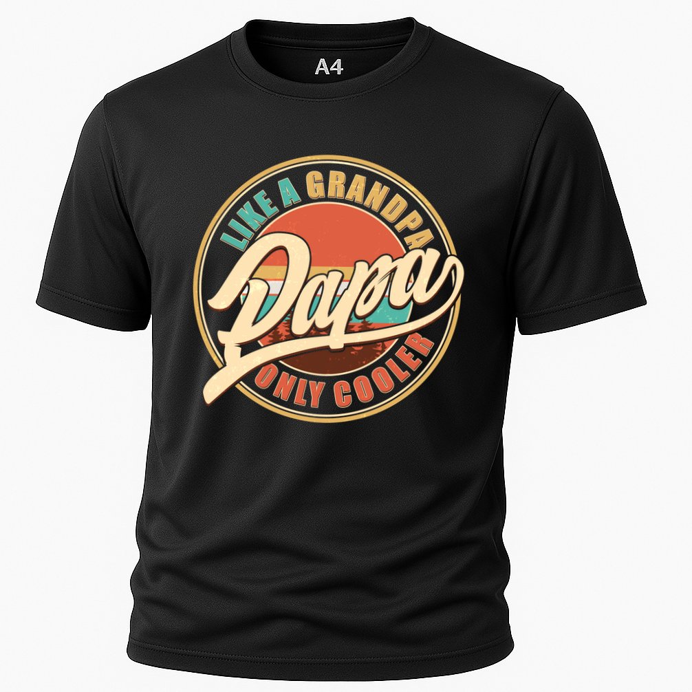 Vintage Retro Papa Like A Grandpa Only Cooler Cooling Performance Crew T-Shirt