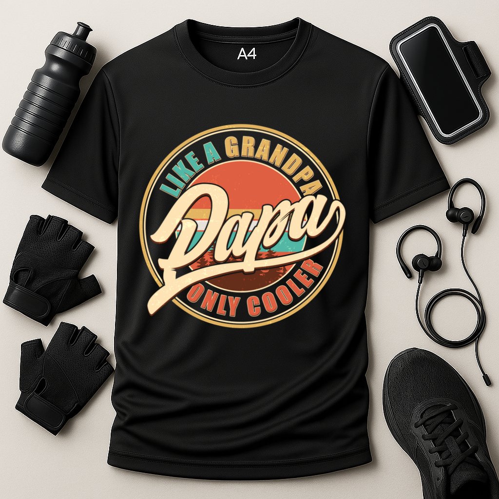 Vintage Retro Papa Like A Grandpa Only Cooler Cooling Performance Crew T-Shirt