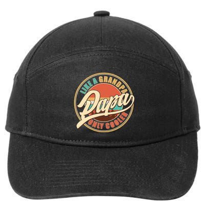 Vintage Retro Papa Like A Grandpa Only Cooler 7-Panel Snapback Hat