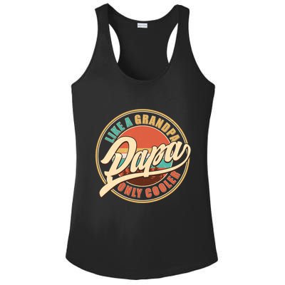 Vintage Retro Papa Like A Grandpa Only Cooler Ladies PosiCharge Competitor Racerback Tank