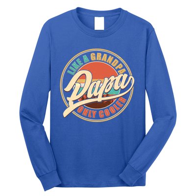 Vintage Retro Papa Like A Grandpa Only Cooler Long Sleeve Shirt