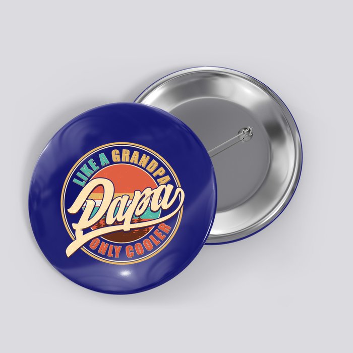 Vintage Retro Papa Like A Grandpa Only Cooler Button