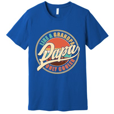 Vintage Retro Papa Like A Grandpa Only Cooler Premium T-Shirt