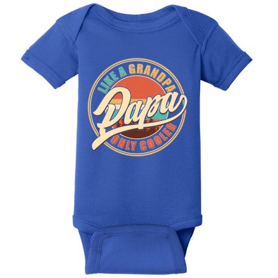 Vintage Retro Papa Like A Grandpa Only Cooler Baby Bodysuit
