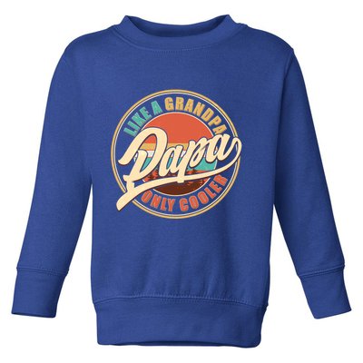 Vintage Retro Papa Like A Grandpa Only Cooler Toddler Sweatshirt