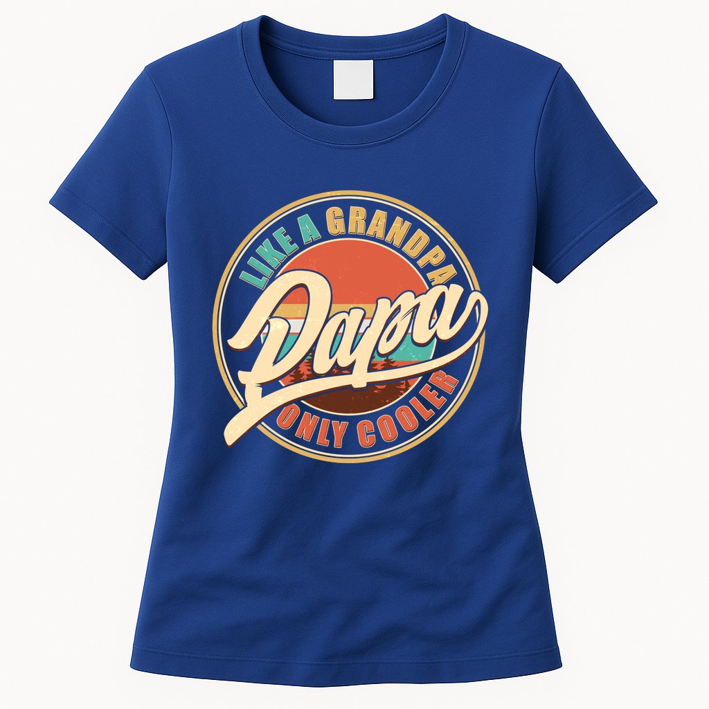 Vintage Retro Papa Like A Grandpa Only Cooler Womens T-Shirt