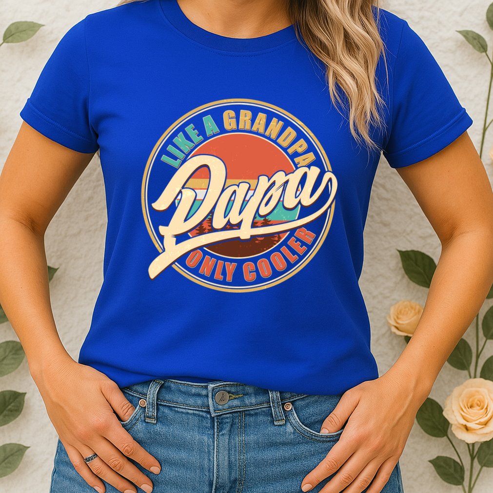 Vintage Retro Papa Like A Grandpa Only Cooler Womens T-Shirt