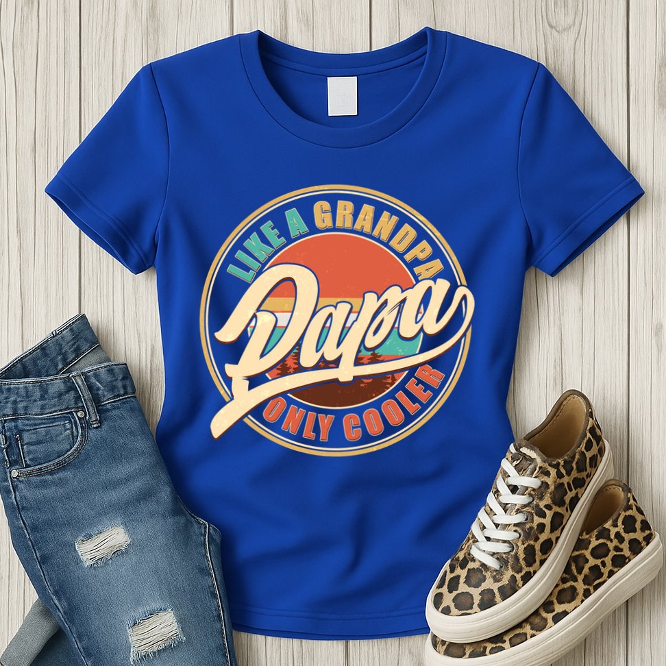 Vintage Retro Papa Like A Grandpa Only Cooler Womens T-Shirt