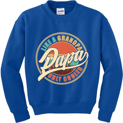 Vintage Retro Papa Like A Grandpa Only Cooler Kids Sweatshirt