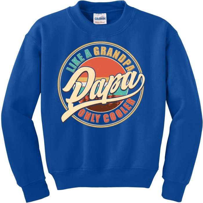 Vintage Retro Papa Like A Grandpa Only Cooler Kids Sweatshirt