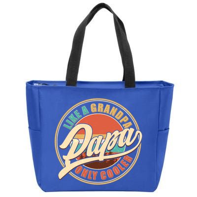 Vintage Retro Papa Like A Grandpa Only Cooler Zip Tote Bag