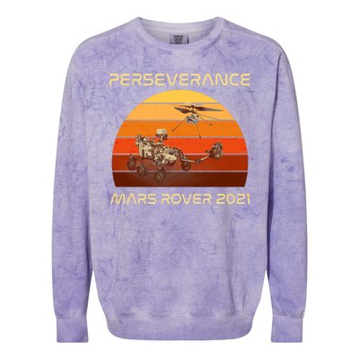 Vintage Retro Perseverance Mars Rover 2021 Colorblast Crewneck Sweatshirt