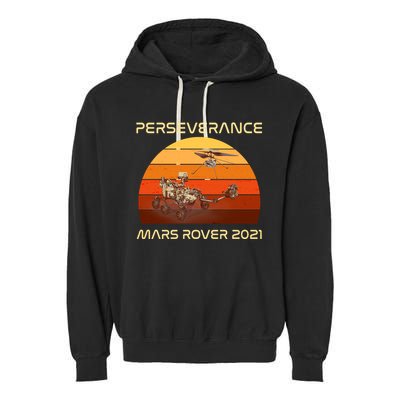 Vintage Retro Perseverance Mars Rover 2021 Garment-Dyed Fleece Hoodie