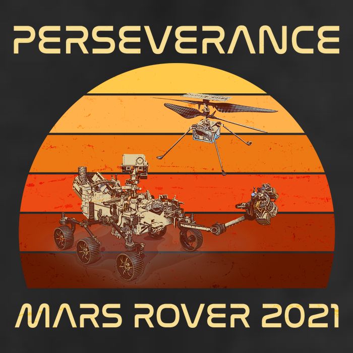 Vintage Retro Perseverance Mars Rover 2021 Garment-Dyed Heavyweight T-Shirt