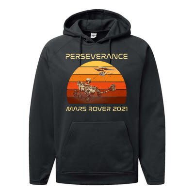 Vintage Retro Perseverance Mars Rover 2021 Performance Fleece Hoodie