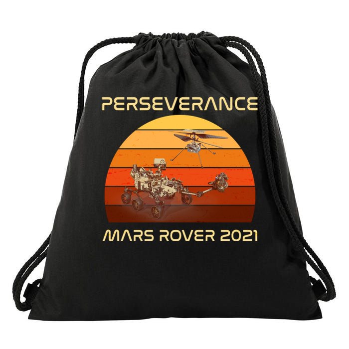 Vintage Retro Perseverance Mars Rover 2021 Drawstring Bag