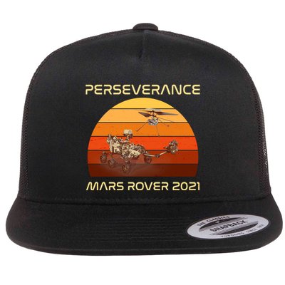 Vintage Retro Perseverance Mars Rover 2021 Flatbill Hat